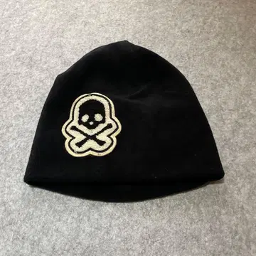HYDROGEN 스컬 자수 니트 모자 블랙