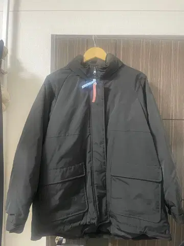 블랙 후드 부착 2way 다운 자켓