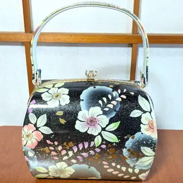 블랙 베이스 꽃무늬 원형 일본 의류용 백