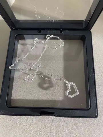 하트형 펜던트 실버 목걸이