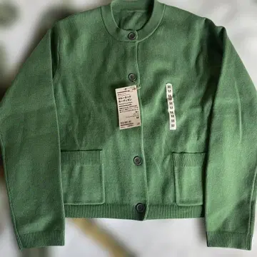 MUJI 크루넥 가디건 M 그린
