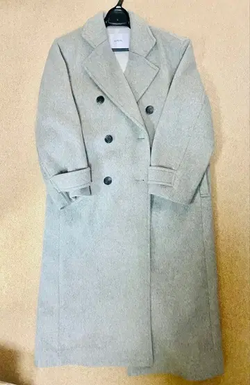 SHIPS any 그레이 더블 브레스트 코트