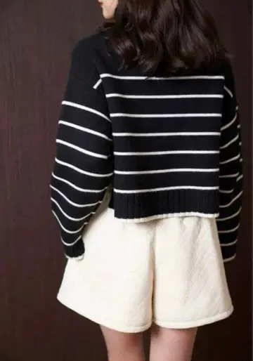 herlipto Quilted Flare Bell Shorts ecru