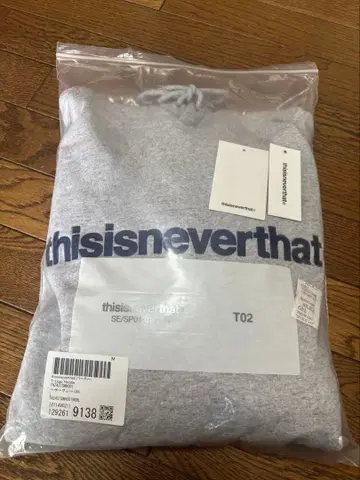 thisisneverthat 네버댓 후드티 헤더 그레이 자수 로고 L