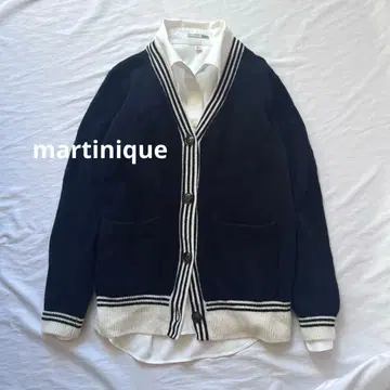 마르티니크 캐시미어 혼방 니트 가디건 네이비 martinique