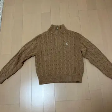 POLO 랄프 로렌 케이블 니트 코튼 쿼터 지퍼 스웨터