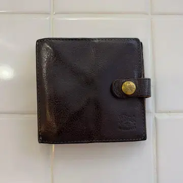 가죽 접이식 지갑 다크 브라운