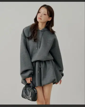 맨투맨 벌룬 미니 원피스