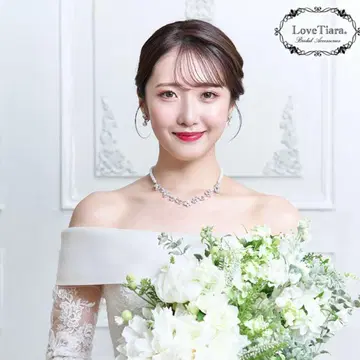 러브 티아라 타이니 펄 시르코니아 목걸이 & 귀찌 세트