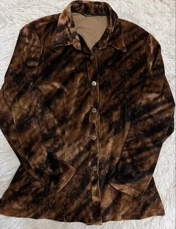 00s y2k 헤이세이 시크 스타일 벨로아 자켓 셔츠 영문 그런지 빈티지