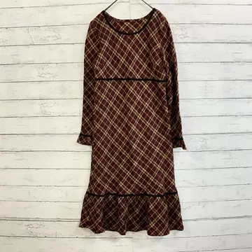 Pour la frime 보르도 체크 모 100 원피스