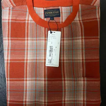 PENDLETON 체크 무늬 T셔츠 오렌지