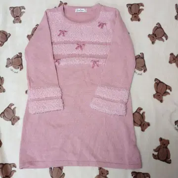 GALLERY VISCONTI 리본 달린 미니 니트 원피스