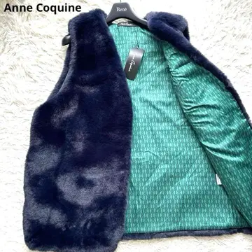 Anne Coquine 네이비 에코 퍼 베스트