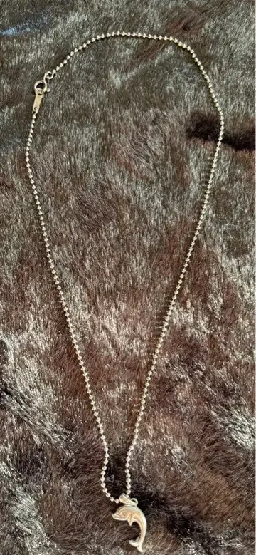 돌고래 펜던트 목걸이 볼 체인 40cm