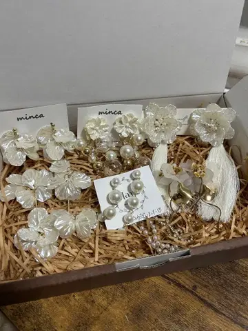 [ 새상품급 ] 핸드메이드 귀걸이 5세트 촬영용 결혼식 2차 모임