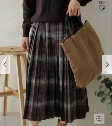 어반 리서치 도어스 체크 플리츠 스커트