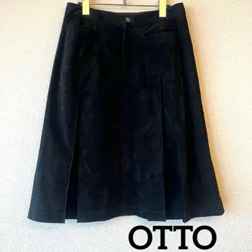 미사용 OTTO 오토 가죽 플리츠 스커트 스웨이드 사이즈 11