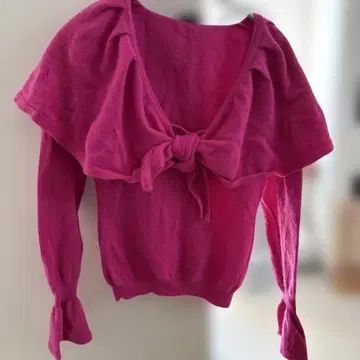 에스카다 ESCADA 핑크 리본 포함 오프숄더 긴팔 니트