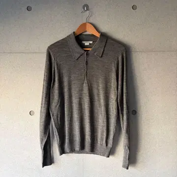 JOHN SMEDLEY 그레이 긴팔 피케 셔츠