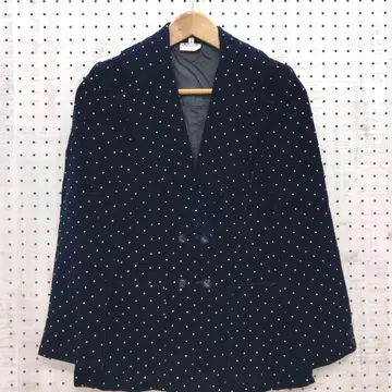 쇼와 레트로 구제 의류 스퀘어 버튼 라메 도트 더블 테일러드 자켓