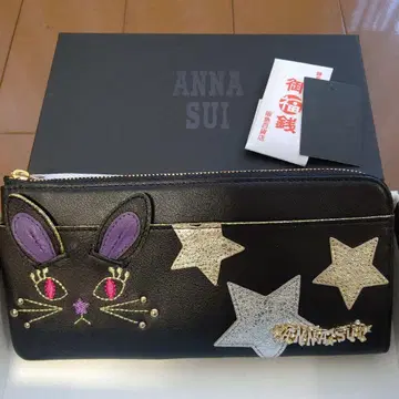 [새상품] ANNA SUI 토끼 지갑 소가죽 염소가죽 블랙