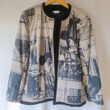 CAVALCANTI 노카라 자켓 베이지 블랙 새상품급