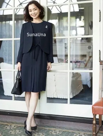 SunaUna 플리츠 원피스 & 볼레로풍 자켓 (셋업)