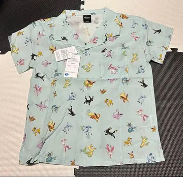 포켓몬 오픈 카라 셔츠 이브이 새상품 키즈 L 사이즈 셔츠 블래키