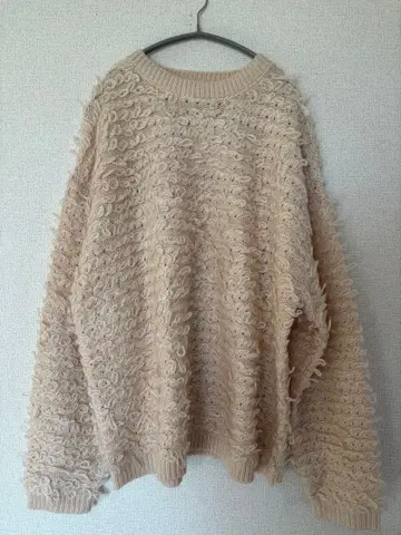 시마무라 푸들 페더 니트 아이보리 화이트 LL