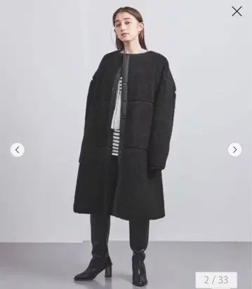 HYKE 보아 코트 블랙