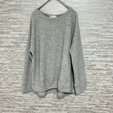 kuu 그레이 오버 사이즈 니트 LL 넉넉한 상의 캐주얼 긴팔