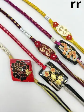 후리소데용 허리띠 장식 포함 5개 묶음 판매 순수 실크 rr