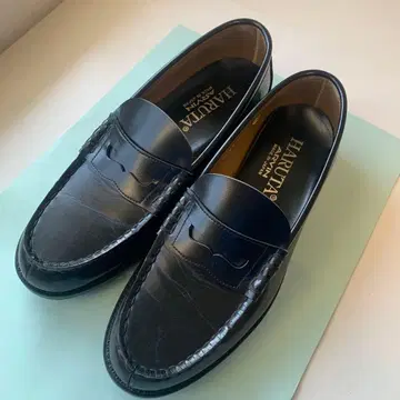 HARUTA 블랙 가죽 로퍼 27EEE (3E)