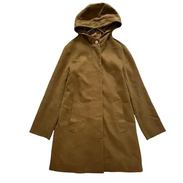 T2478 매킨토시 [ 34 ] 울 롱 코트 후드 로고 버튼