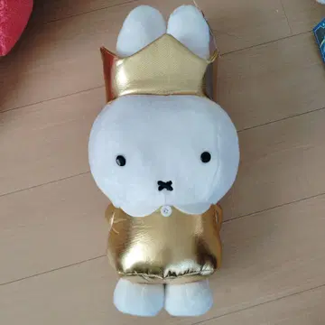 미피 왕관 포함 봉제 인형 화이트/골드