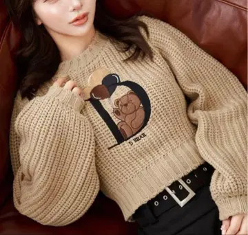 Darich D 베어 벌룬 니트탑