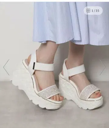 ESPERANZA 퀼팅 웨지솔 스포츠 샌들 M 사이즈 아이보리