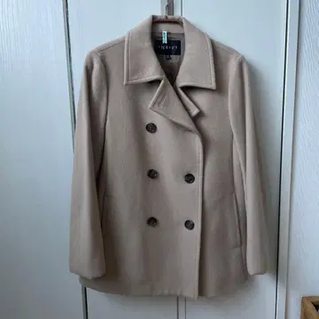INDIVI 베이지 피 코트 울