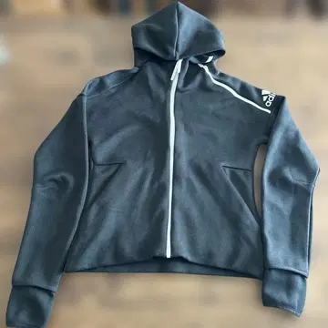 adidas 후드 부착 집업 후드티 블랙