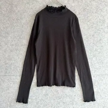 [팁탑] 멜로우 프티 하이넥 리브 티셔츠 (F)