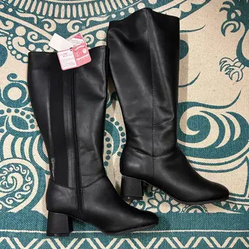 la farfa 여성용 롱 부츠 블랙