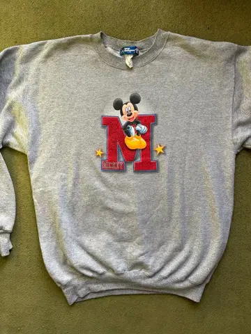 미키마우스 맨투맨 L 사이즈 그레이 USA