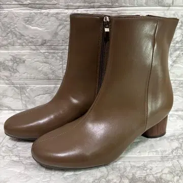 미사용급 vivian 브라운 사이드 지퍼 숏부츠 L