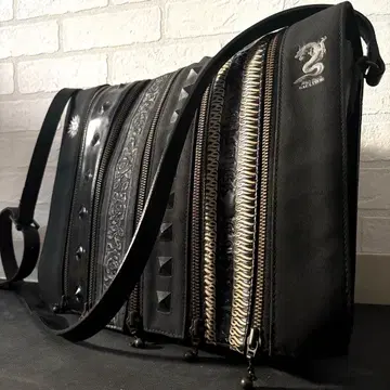 새상품급 장 폴 고티에 y2k 메신저 백 캔버스 블랙 남성용