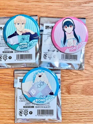 SPY x FAMILY 캔뱃지 3종 세트 (로이드/요르/본드)