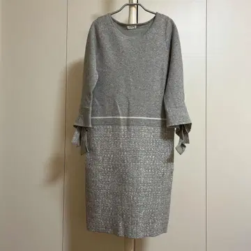 새상품급 에포카 더 샵 무릎 기장 원피스 라이트 그레이 40