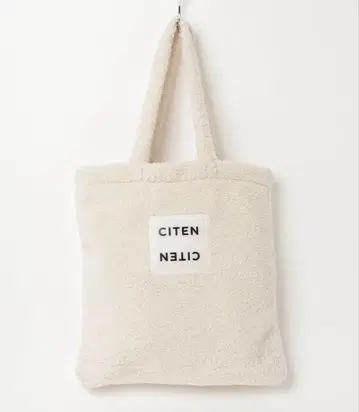 한 번 사용한 새상품급 CITEN 로고 보아 토트백 크림색
