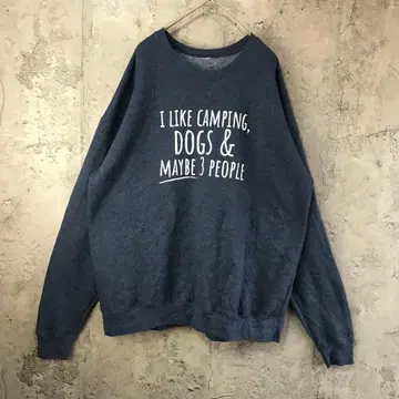 B1548 구제 의류 트레이닝복 맨투맨 백 프린트 네이비 90s Y2K