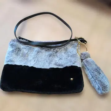 TOPKAPI 퍼 숄더백 그레이/블랙